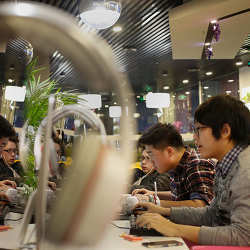 An Internet cafe in China.