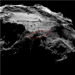 Comet lander search area