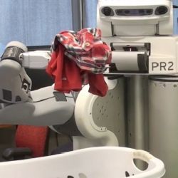 PR2 robot with laundry