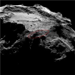 Lander search area on comet 