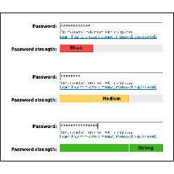 MSN's password strength meter, which shows only three states.