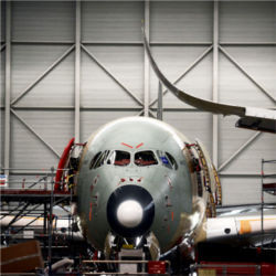 Airbus A350 on assembly line