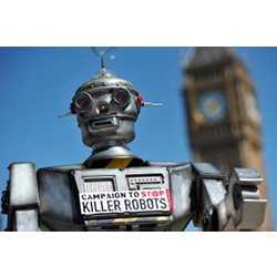 Part of a recent protest to ban killer robots. 