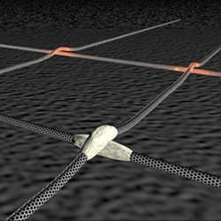 The heat produced at carbon-nanotube junctions causes metallic material in the solution to deposit onto the junctions, soldering them.