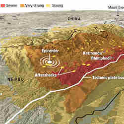 The 7.2-magnitude quake struck 50 miles north of Katmandu.