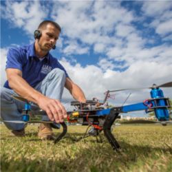 Student and drone