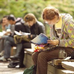 students studying