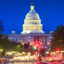 The Capitol in Washington, D.C., seat of the U.S. Congress.