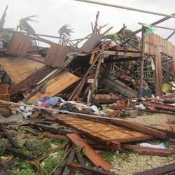 Some of the devastation in the Philippines following Typhoon Pablo in 2012.