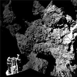 Philae on comet surface