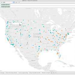 A data visualization showing patients by gender, by geography. 