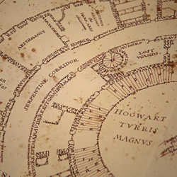 A section of the Marauders Map from the Harry Potter films. 