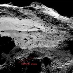 Philae likely landing zone on comet