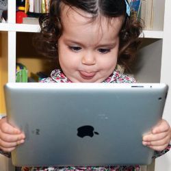 child with iPad