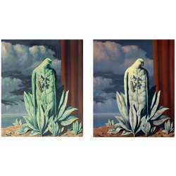 Two versions of a Magritte painting; which is the original?