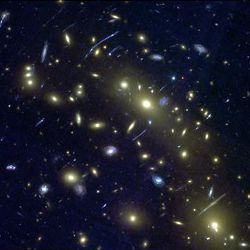 Hubble image of galaxy cluster