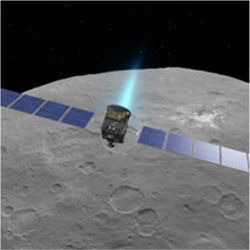 Dawn spacecraft above Ceres