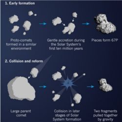 Rubber-duck comet formation