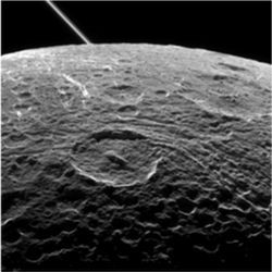 Saturn's moon Dione from Cassini