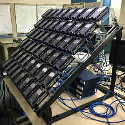 An array of TrueNorth chips at an IBM lab near San Jose, CA.