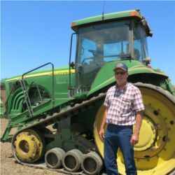 Farmer Dave Alford and tractor