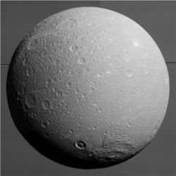 Cassini view of Saturn moon Dione