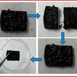 After being cut in half, the conductive supergel self-heals and can support its own weight when lifted with tweezers.