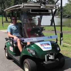 The autonomous golf carts (shown here) deployed in the Singapore public gardens relied on a few unobtrusive sensors.