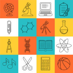 school and science icons