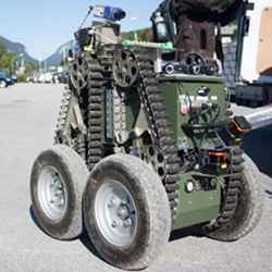 A ground robot participating in the euRathlon 2015 Grand Challenge.