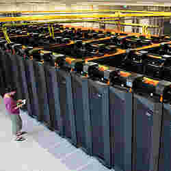 A portion of the Yellowstone supercomputer, currently the 50th fastest supercomputer in the world.