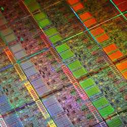 The Nehalem wafer processor, introduced by Intel in 2008.