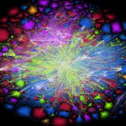 visualization of the routing paths of the Internet