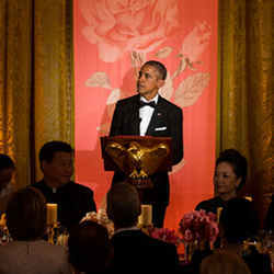 President Obama hosting a state dinner at the White House for President Xi Jinping of China in September.