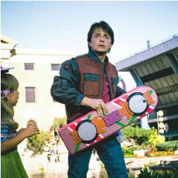 Marty McFly with hoverboard