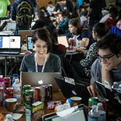 Participants in a coding bootcamp.