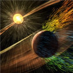 Solar storm hitting Mars