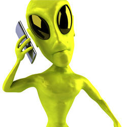 Alien on phone