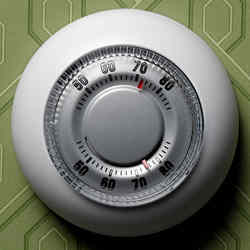 A typical home thermostat.