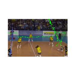 Tracking the path of a ball during a volleyball match.