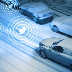 Weather-related tweets can improve computer models that recommend safe driving speeds and routes during inclement weather.