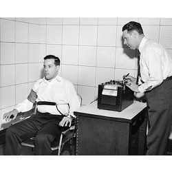 Using a polygraph.