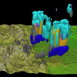 3-D rendering of a thunderstorm