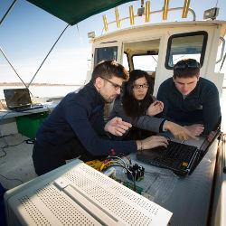 University at Buffalo students on Lake Erie