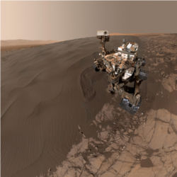 Curiosity rover at Namib Dune, Mars