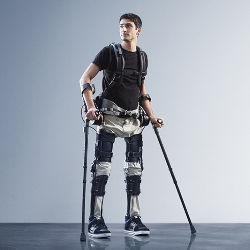 Steven Sanchez wears SuitX exoskeleton