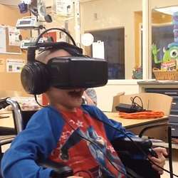 Virtual reality provides some relief for a hospitalized youngster.