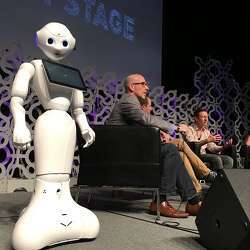 Aldebaran Robotics' Pepper, during a South by Southwest panel discussion.
