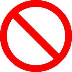 The "no" sign.