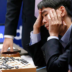 South Korean professional Go player Lee Sedol reviews the final match of the Google DeepMind Challenge.